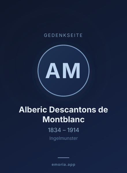 Gedenkportrait von Alberic Descantons de Montblanc