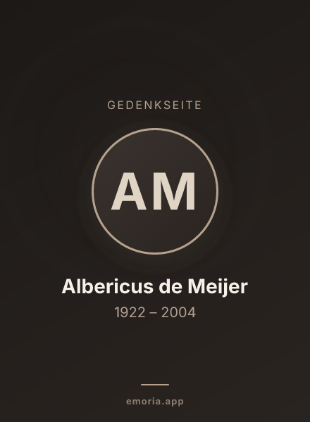 Gedenkportrait von Albericus de Meijer