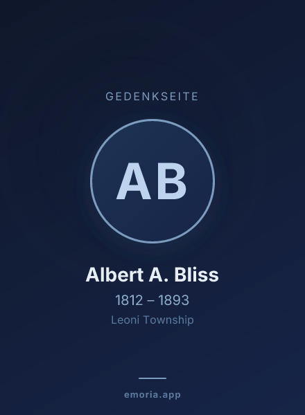 Gedenkportrait von Albert A. Bliss