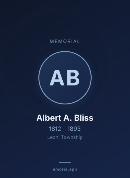Memorial portrait of Albert A. Bliss