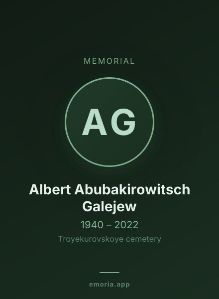 Memorial portrait of Albert Abubakirowitsch Galejew