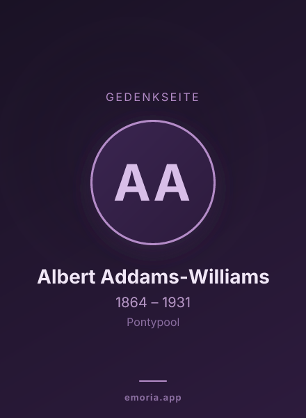 Gedenkportrait von Albert Addams-Williams