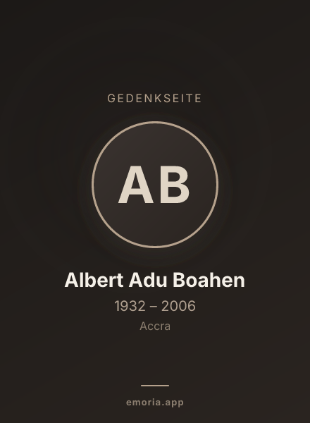 Gedenkportrait von Albert Adu Boahen