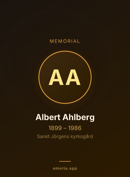 Memorial portrait of Albert Ahlberg