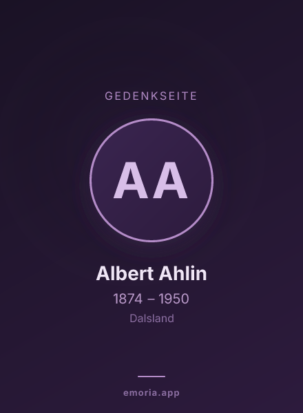 Gedenkportrait von Albert Ahlin