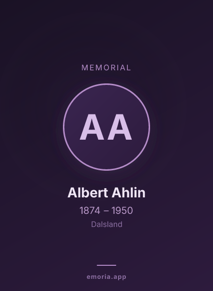 Memorial portrait of Albert Ahlin