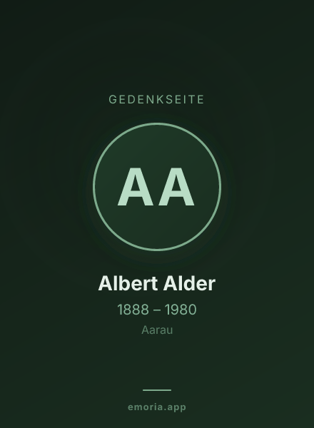 Gedenkportrait von Albert Alder