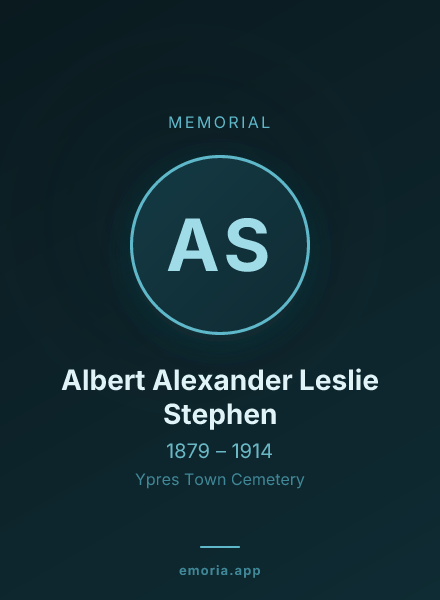 Memorial portrait of Albert Alexander Leslie Stephen