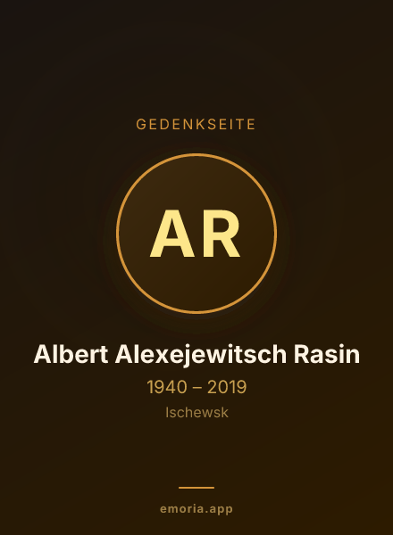 Gedenkportrait von Albert Alexejewitsch Rasin