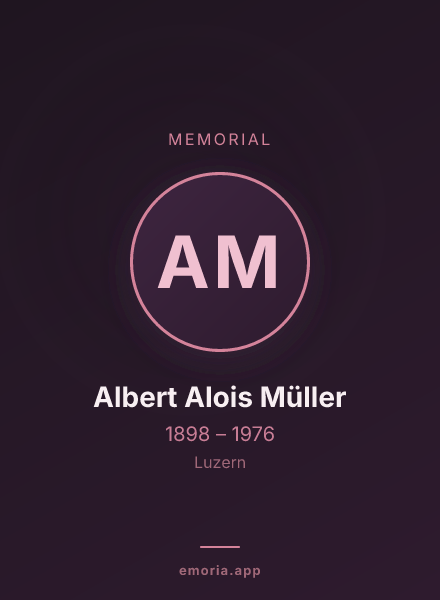 Memorial portrait of Albert Alois Müller