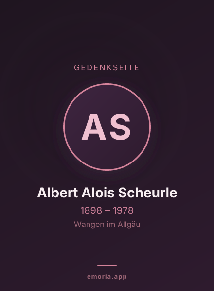 Gedenkportrait von Albert Alois Scheurle