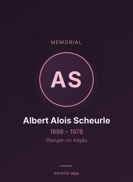 Memorial portrait of Albert Alois Scheurle