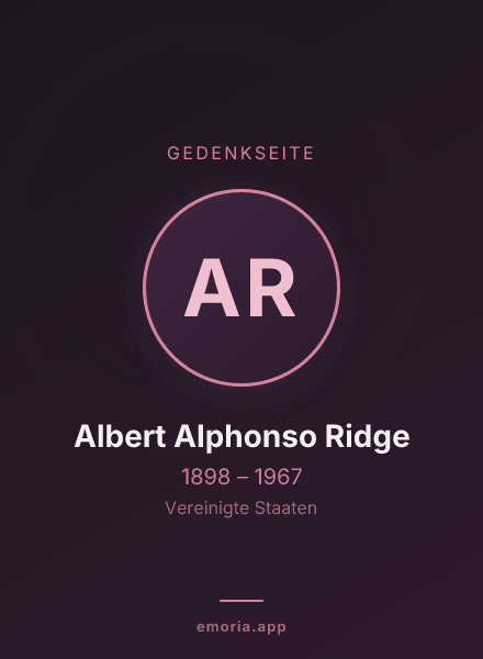 Gedenkportrait von Albert Alphonso Ridge