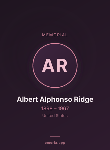 Memorial portrait of Albert Alphonso Ridge