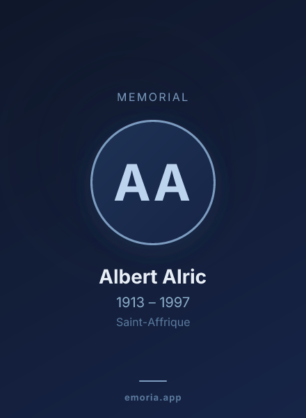 Memorial portrait of Albert Alric