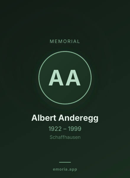 Memorial portrait of Albert Anderegg
