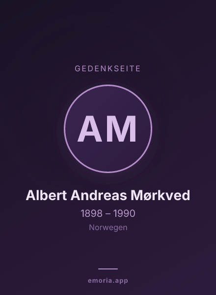Gedenkportrait von Albert Andreas Mørkved