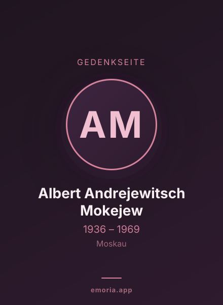 Gedenkportrait von Albert Andrejewitsch Mokejew