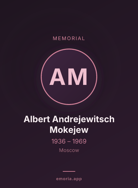 Memorial portrait of Albert Andrejewitsch Mokejew