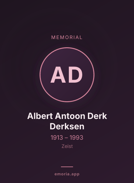 Memorial portrait of Albert Antoon Derk Derksen
