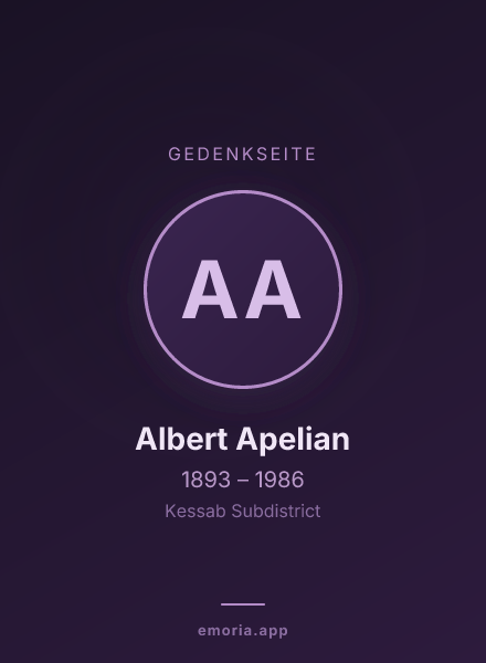Gedenkportrait von Albert Apelian