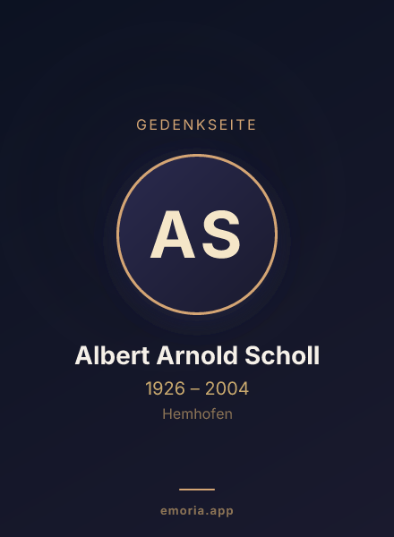 Gedenkportrait von Albert Arnold Scholl
