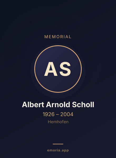 Memorial portrait of Albert Arnold Scholl