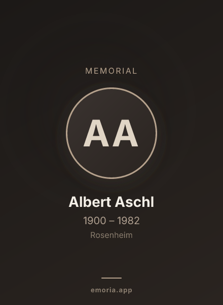 Memorial portrait of Albert Aschl