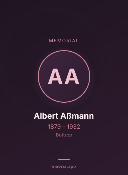 Memorial portrait of Albert Aßmann