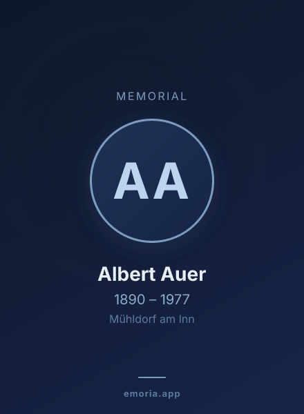 Memorial portrait of Albert Auer
