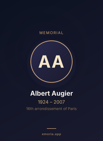 Memorial portrait of Albert Augier