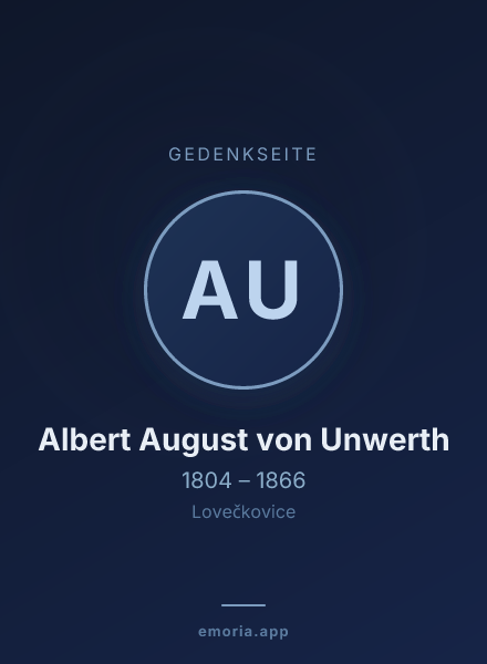 Gedenkportrait von Albert August von Unwerth