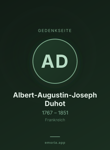 Gedenkportrait von Albert-Augustin-Joseph Duhot