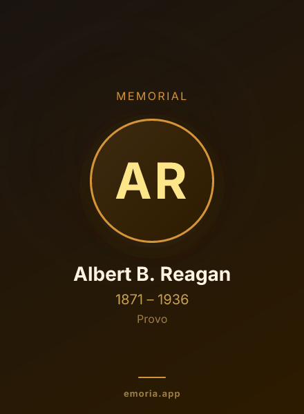 Memorial portrait of Albert B. Reagan