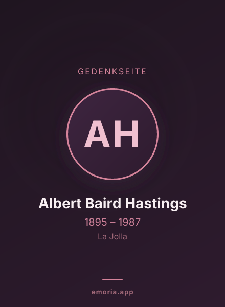 Gedenkportrait von Albert Baird Hastings