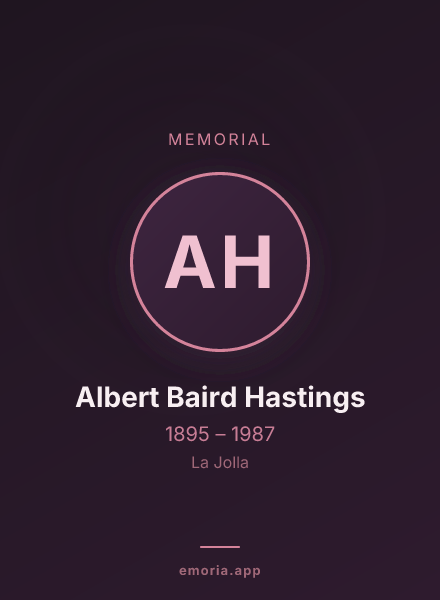 Memorial portrait of Albert Baird Hastings