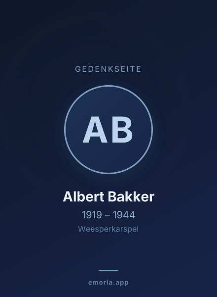 Gedenkportrait von Albert Bakker