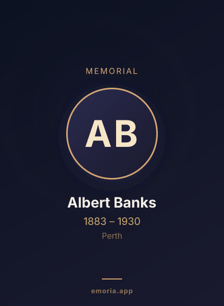 Memorial portrait of Albert Banks