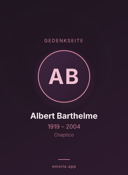 Gedenkportrait von Albert Barthelme