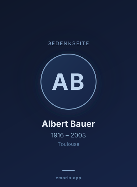Gedenkportrait von Albert Bauer