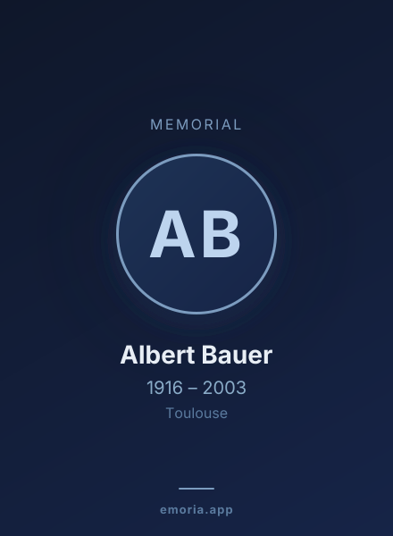 Memorial portrait of Albert Bauer