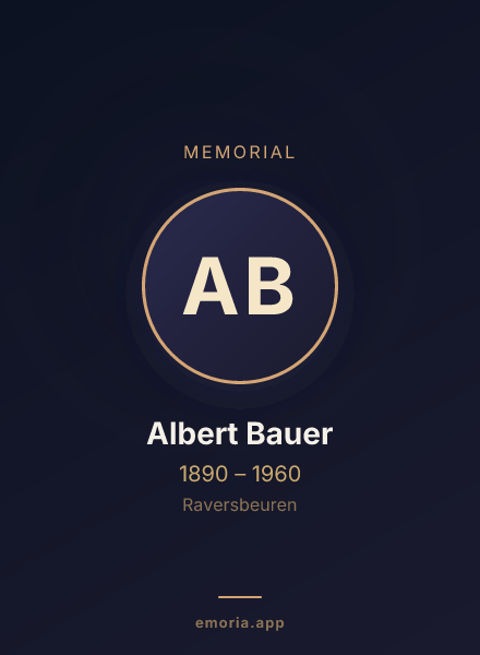 Memorial portrait of Albert Bauer