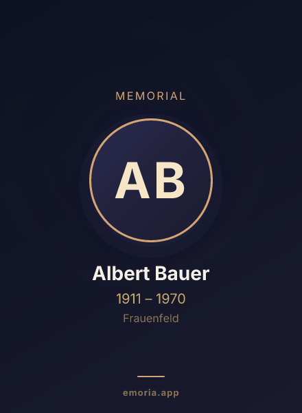 Memorial portrait of Albert Bauer