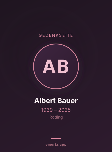Gedenkportrait von Albert Bauer