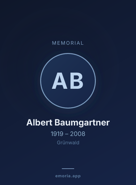Memorial portrait of Albert Baumgartner