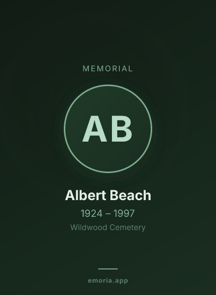 Memorial portrait of Albert Beach
