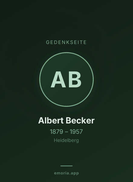 Gedenkportrait von Albert Becker