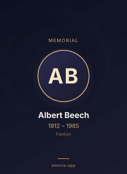 Memorial portrait of Albert Beech