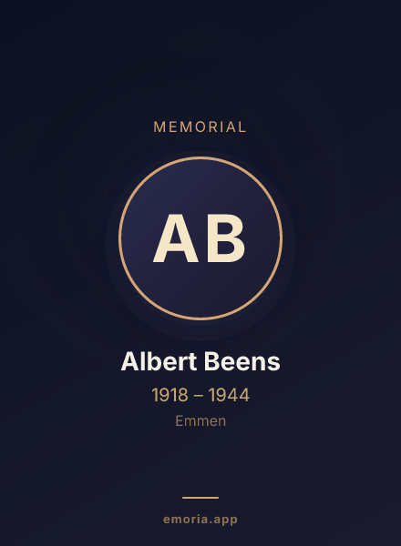 Memorial portrait of Albert Beens