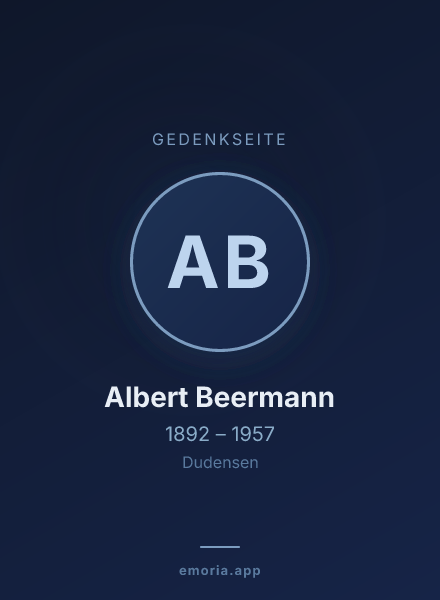 Gedenkportrait von Albert Beermann